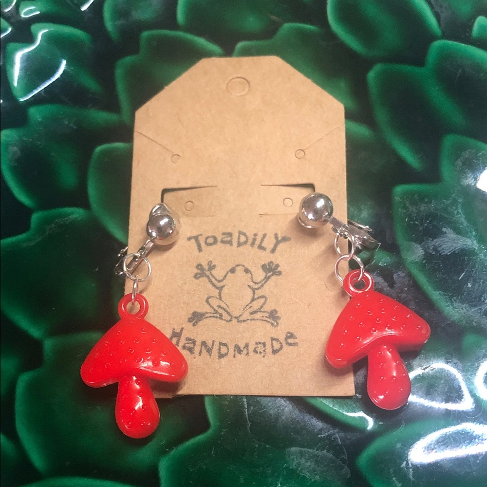 Red Mushroom Earrings - 3 for $25